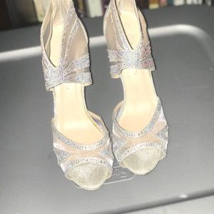 Sparkly Rhinestone Silver Heel
